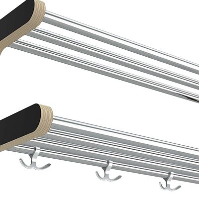 Närbild på hatthylla serie 800 två plan